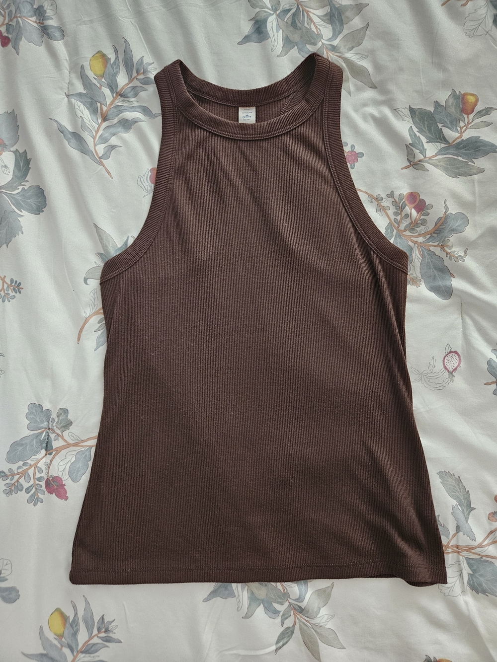 Women's Ribbed Tank Top - Chocolate Brown
